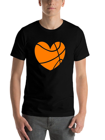Basketball Heart Graphic Tee - Black T-Shirt