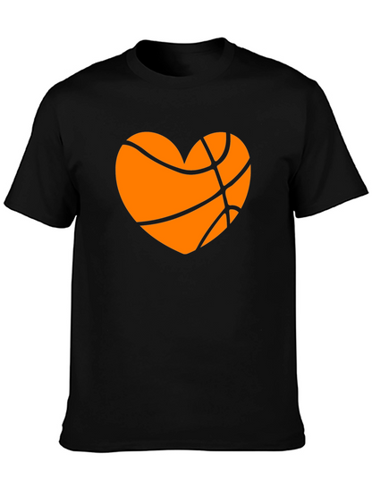 Basketball Heart Graphic Tee - Black T-Shirt