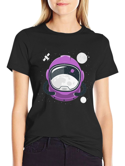Astronaut Helmet Graphic Tee - Space Exploration Shirt