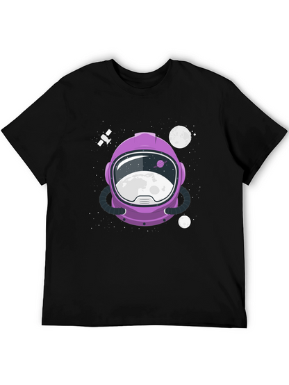 Astronaut Helmet Graphic Tee - Space Exploration Shirt