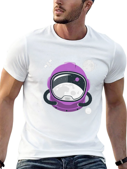 Astronaut Helmet Graphic Tee - Space Exploration Shirt