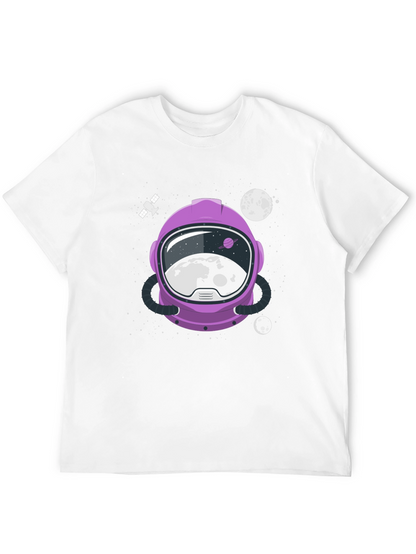 Astronaut Helmet Graphic Tee - Space Exploration Shirt