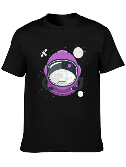 Astronaut Helmet Graphic Tee - Space Exploration Shirt