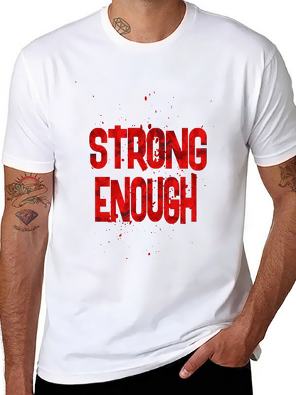 Strong Enough Graphic Tee - Black Cotton T-Shirt