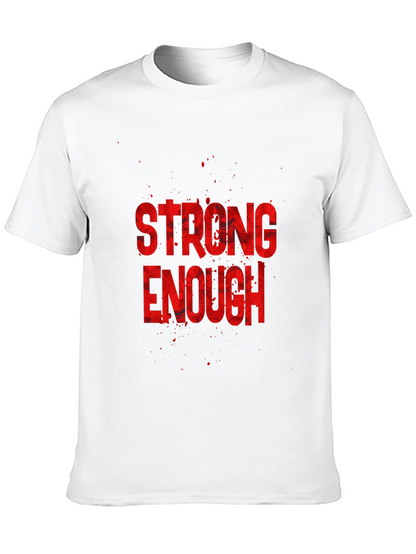 Strong Enough Graphic Tee - Black Cotton T-Shirt