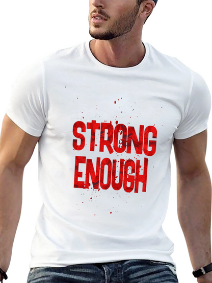 Strong Enough Graphic Tee - Black Cotton T-Shirt