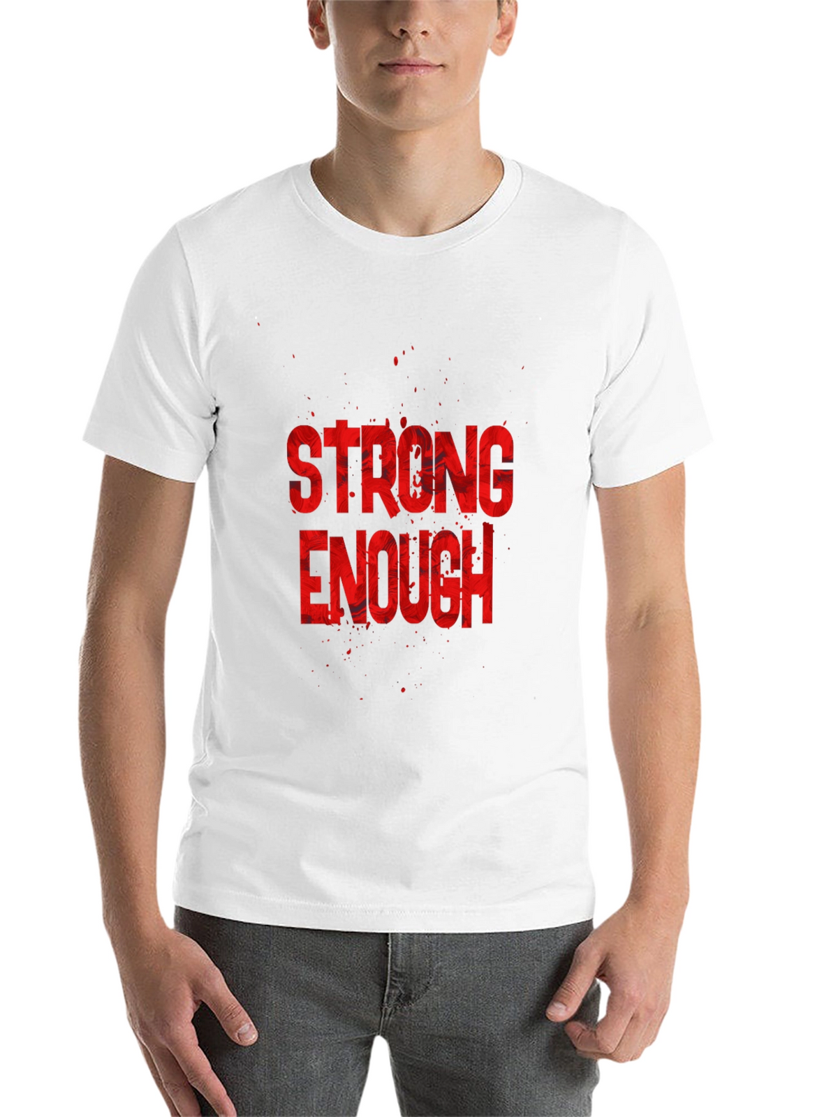 Strong Enough Graphic Tee - Black Cotton T-Shirt