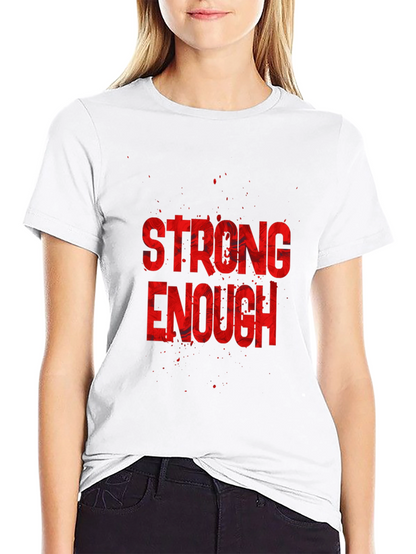 Strong Enough Graphic Tee - Black Cotton T-Shirt