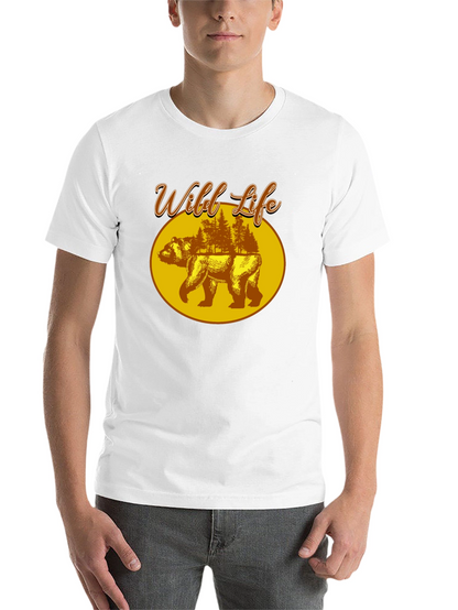 Wild Life Bear Graphic Print Black T-Shirt