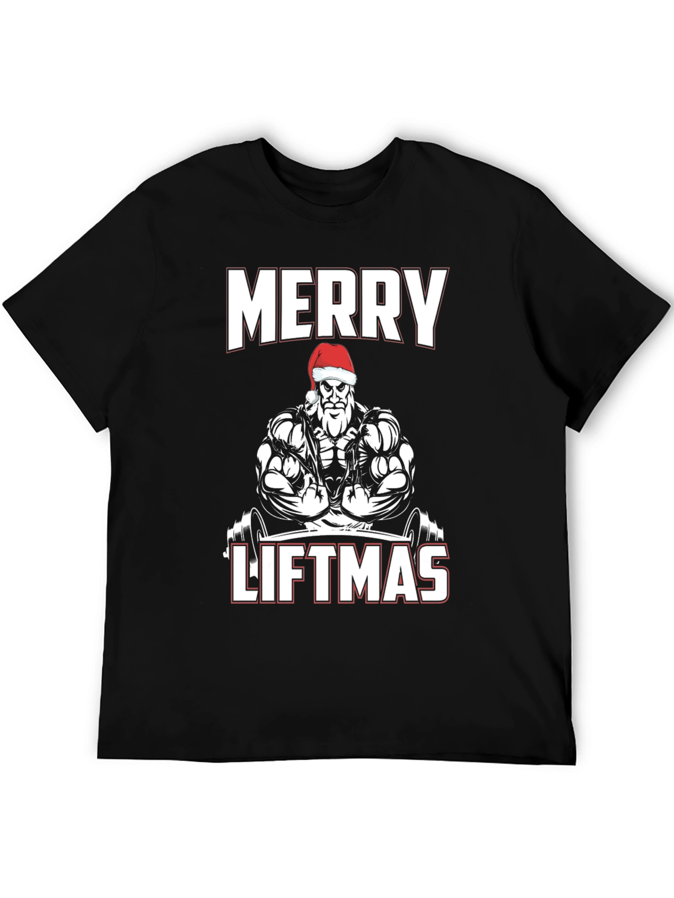 Merry Liftmas Weightlifting Santa T-Shirt