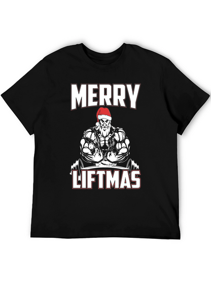 Merry Liftmas Weightlifting Santa T-Shirt