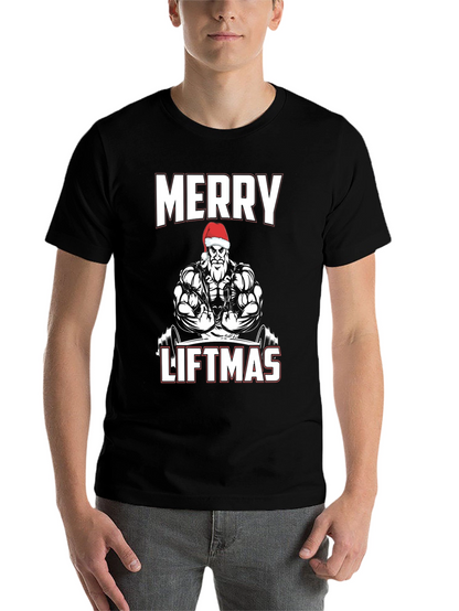 Merry Liftmas Weightlifting Santa T-Shirt