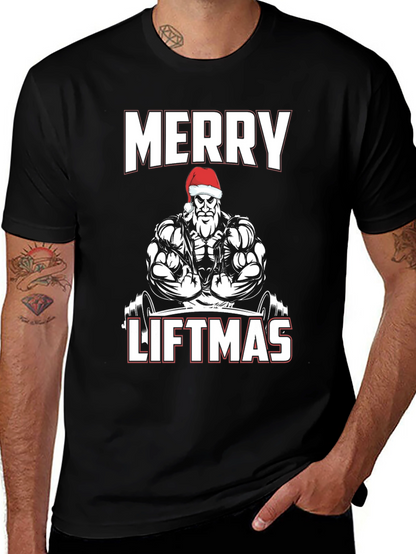 Merry Liftmas Weightlifting Santa T-Shirt