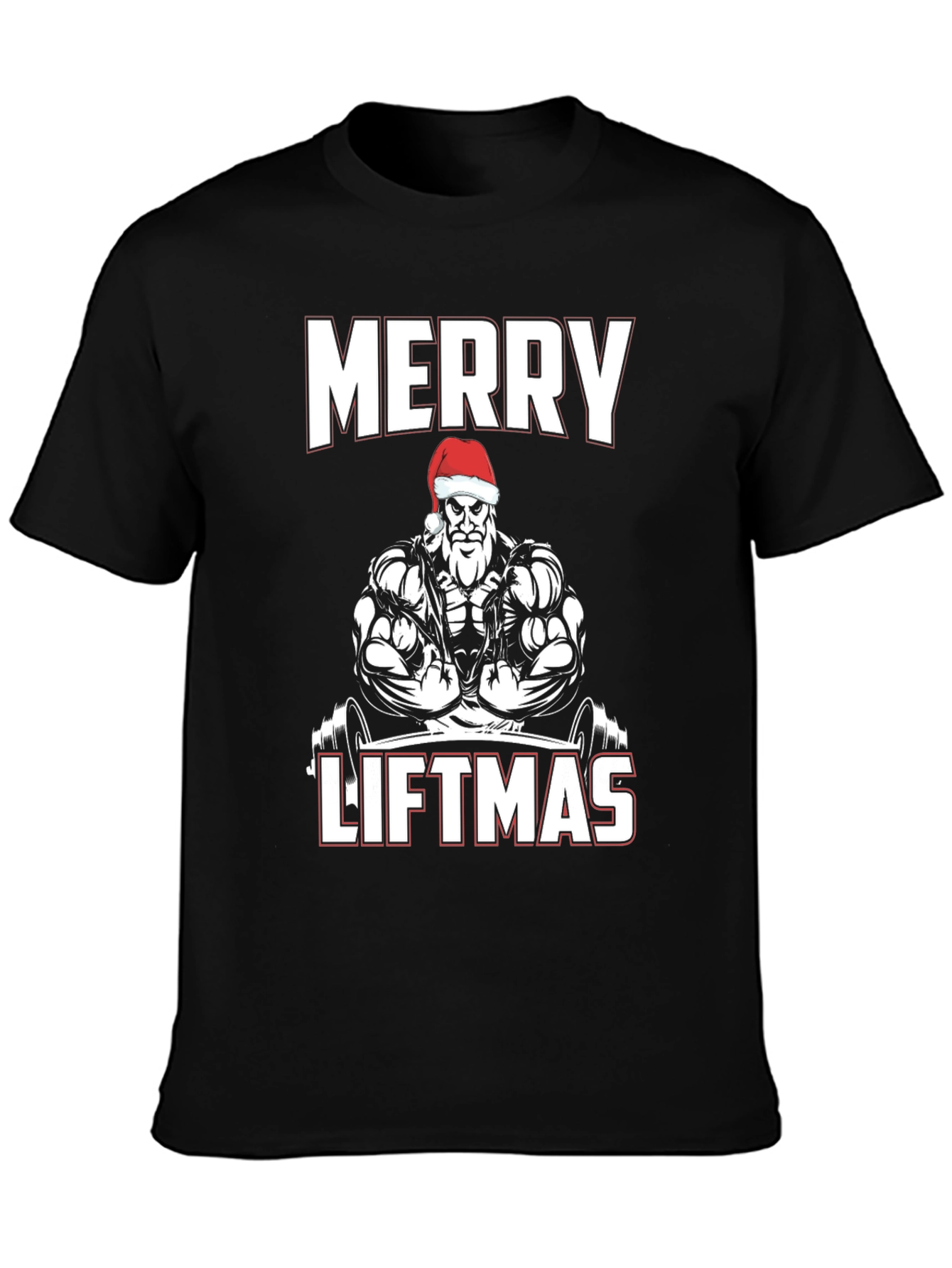 Merry Liftmas Weightlifting Santa T-Shirt