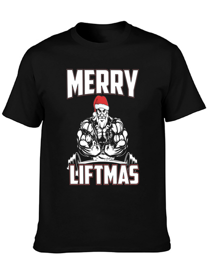 Merry Liftmas Weightlifting Santa T-Shirt