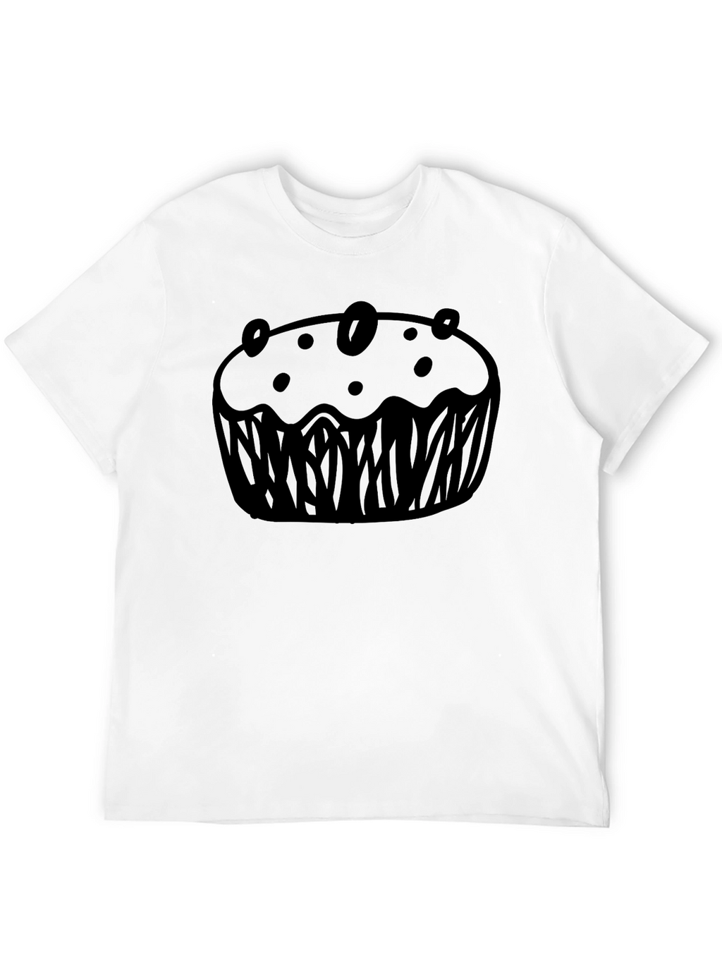 Muffin Graphic Black T-Shirt Casual Wear