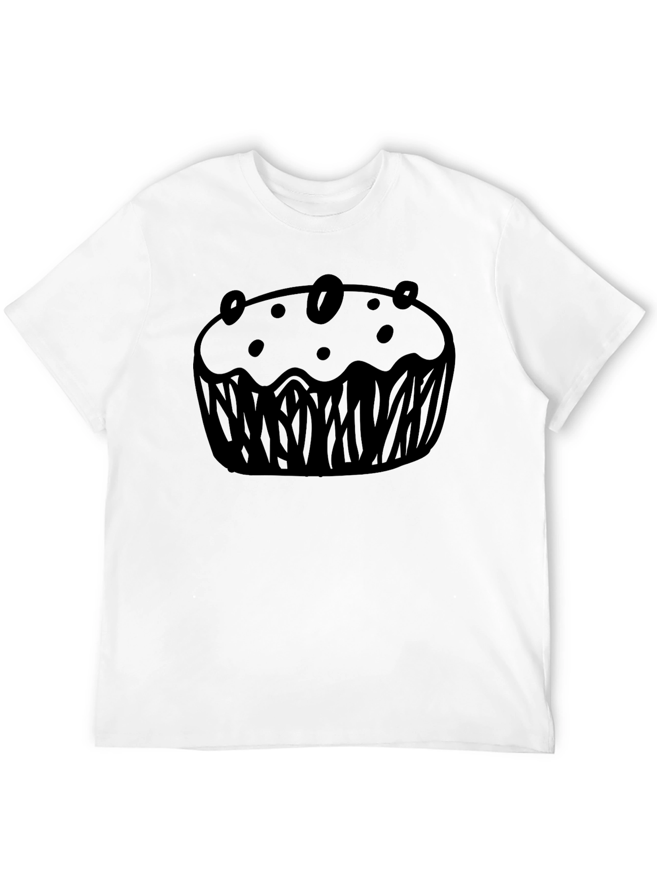 Muffin Graphic Black T-Shirt Casual Wear