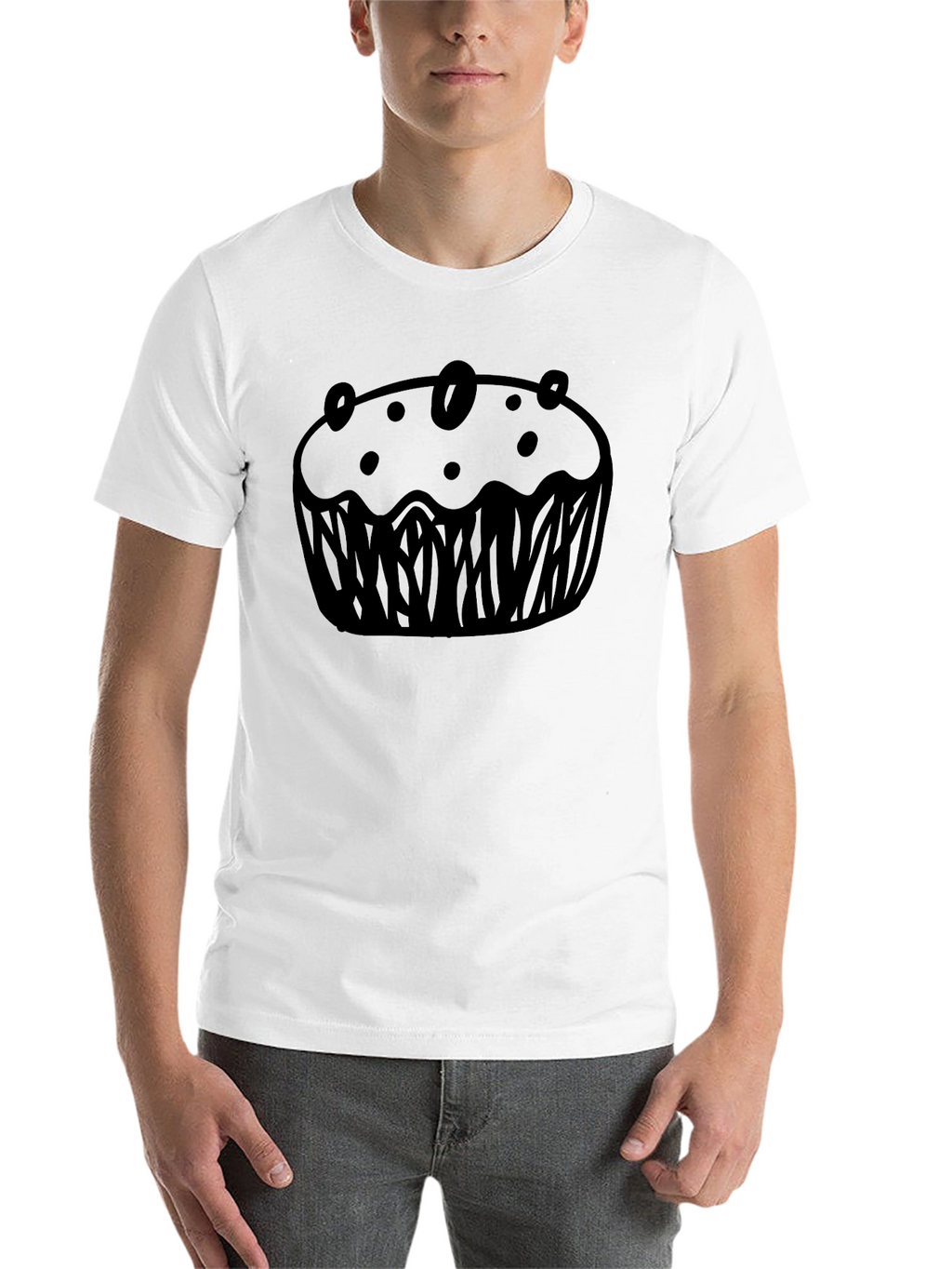 Muffin Graphic Black T-Shirt Casual Wear