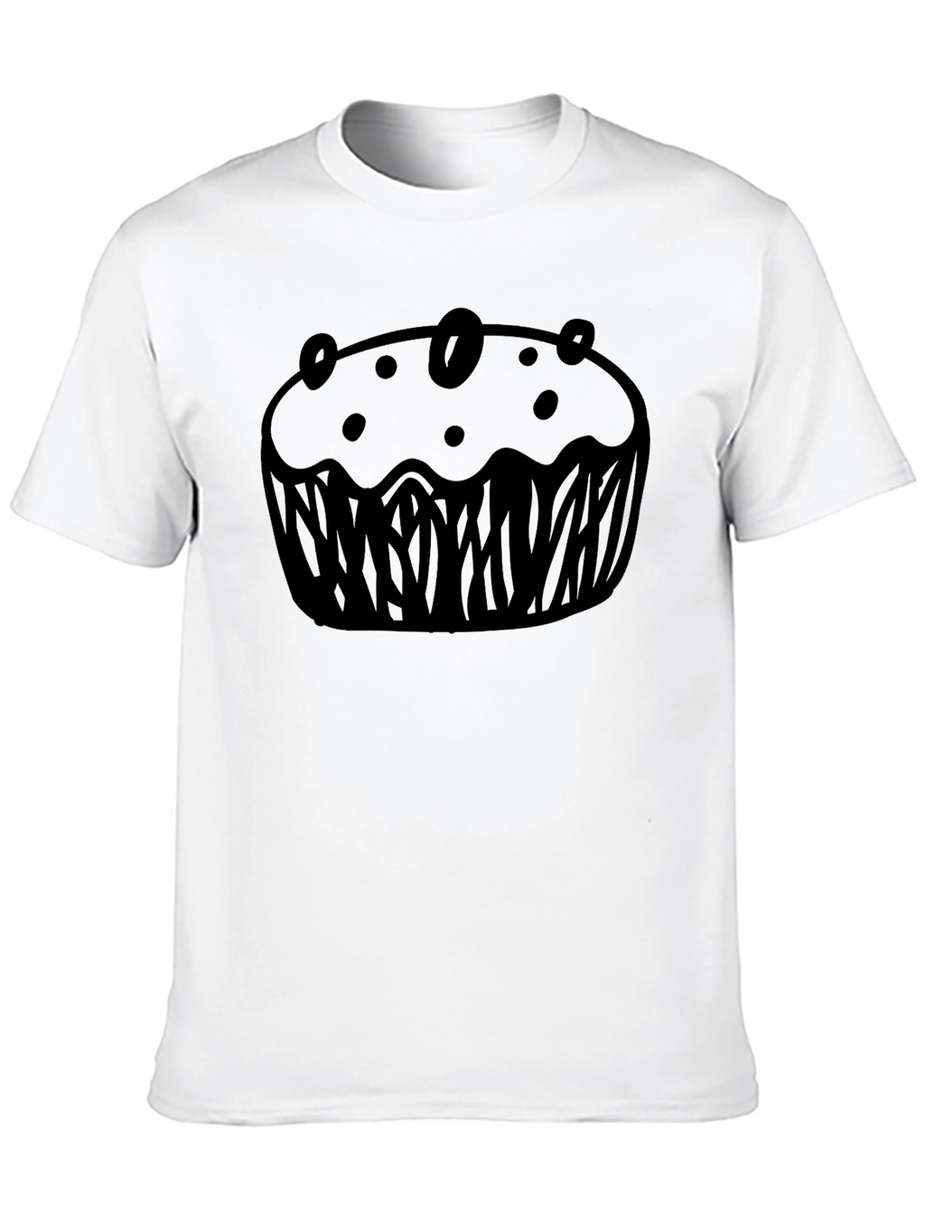 Muffin Graphic Black T-Shirt Casual Wear