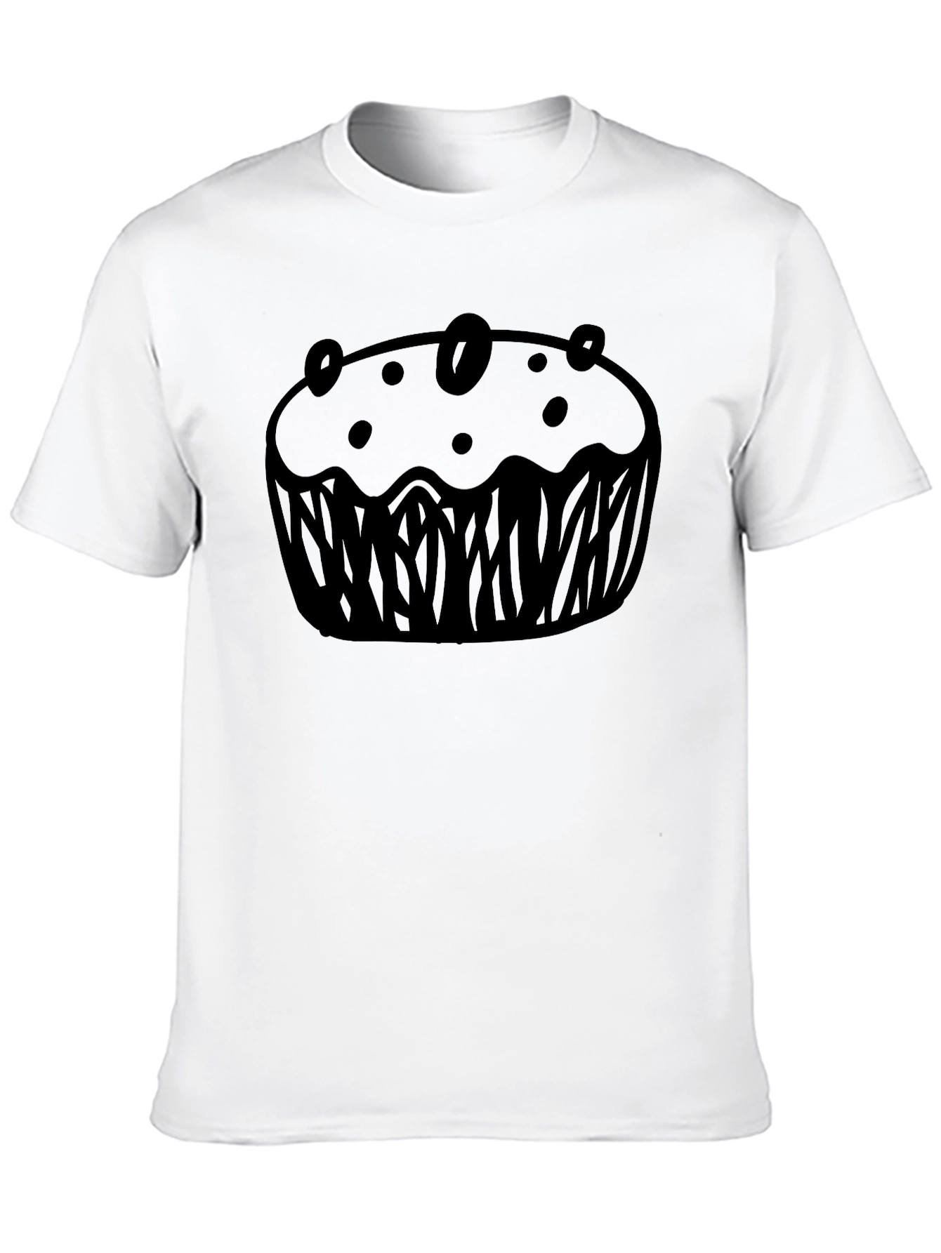 Muffin Graphic Black T-Shirt Casual Wear