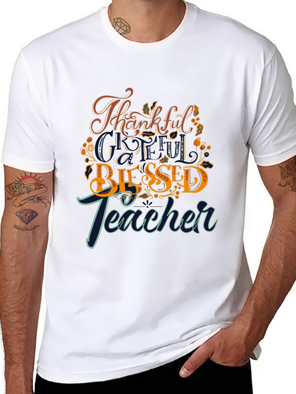 Thankful Blessed Teacher Graphic Tee
