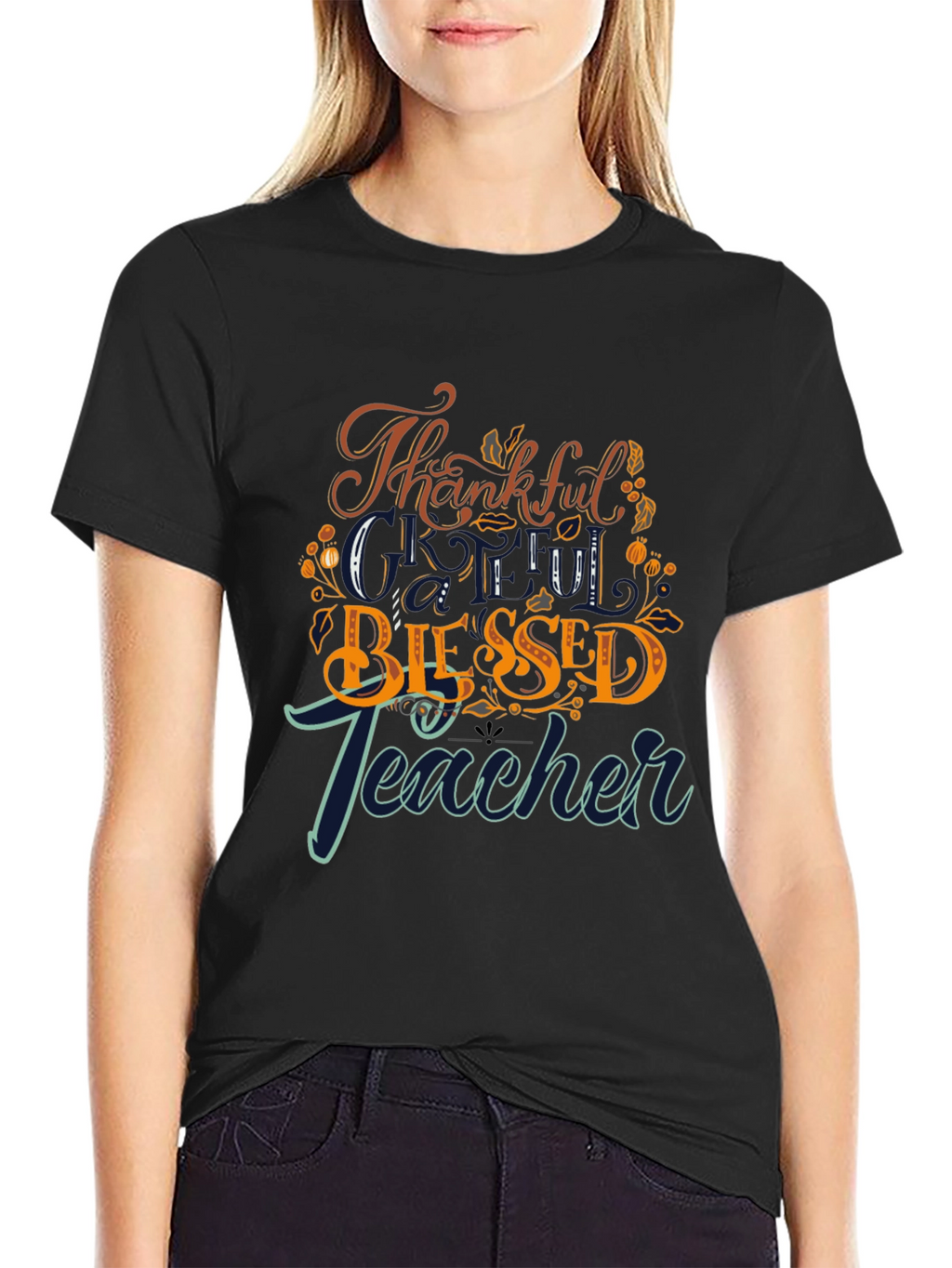 Thankful Blessed Teacher Graphic Tee