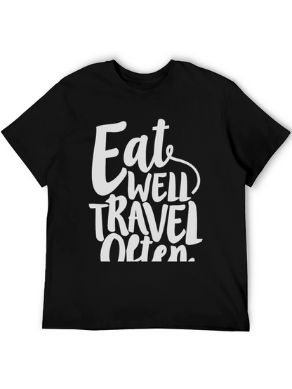 Eat Well Travel Often Graphic Tee - Black