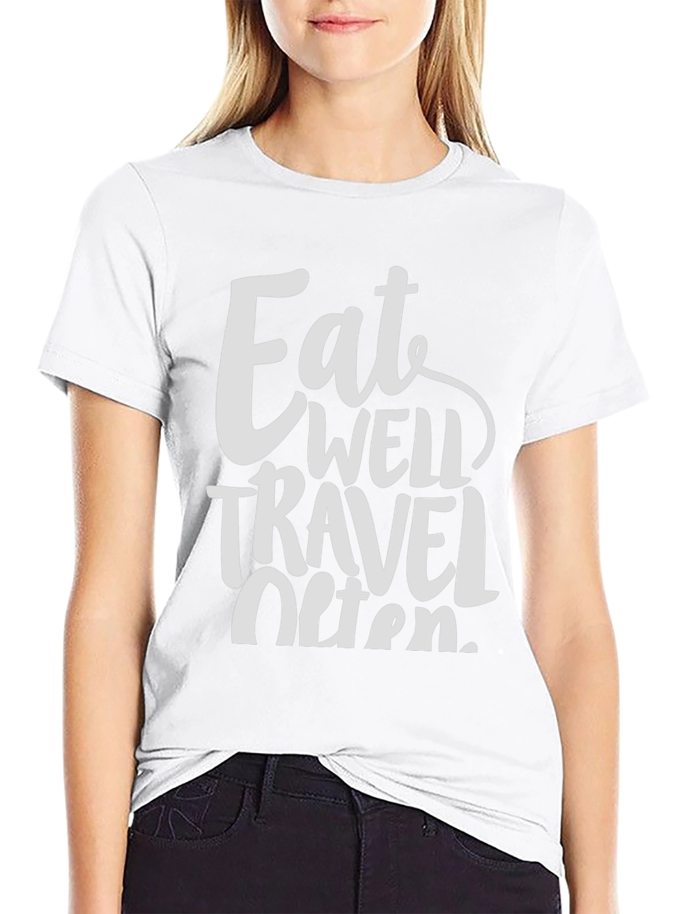 Eat Well Travel Often Graphic Tee - Black