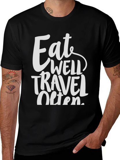 Eat Well Travel Often Graphic Tee - Black