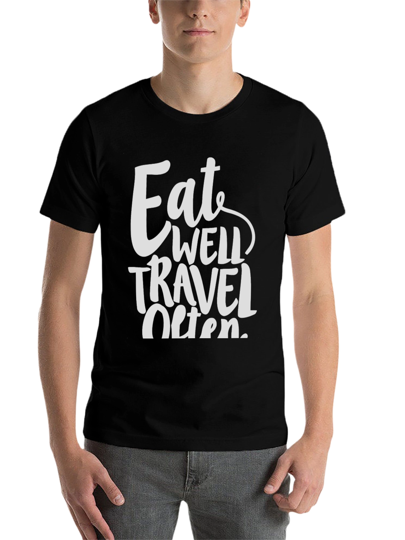 Eat Well Travel Often Graphic Tee - Black