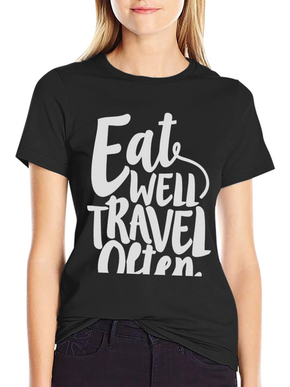 Eat Well Travel Often Graphic Tee - Black