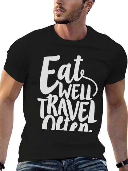 Eat Well Travel Often Graphic Tee - Black