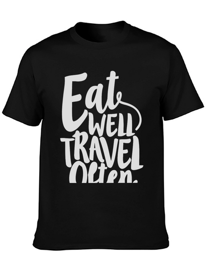Eat Well Travel Often Graphic Tee - Black