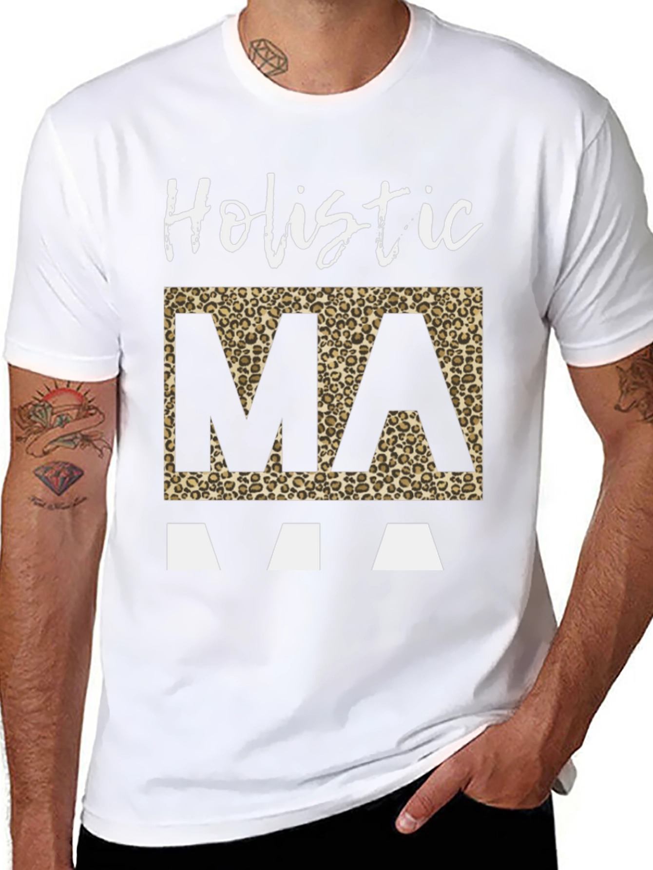 Holistic Mama Leopard Print Graphic Tee