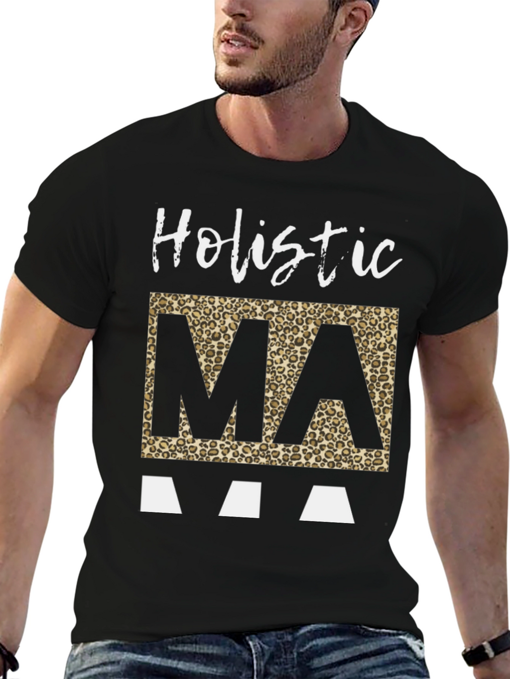 Holistic Mama Leopard Print Graphic Tee
