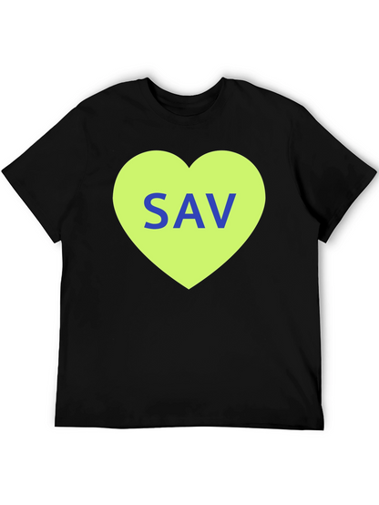 SAV Heart Graphic T-Shirt - Stylish Cotton Tee
