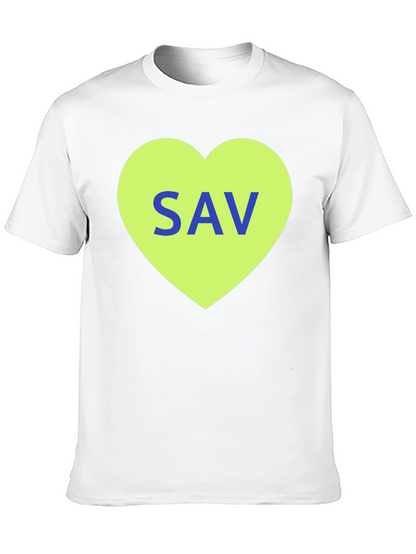 SAV Heart Graphic T-Shirt - Stylish Cotton Tee