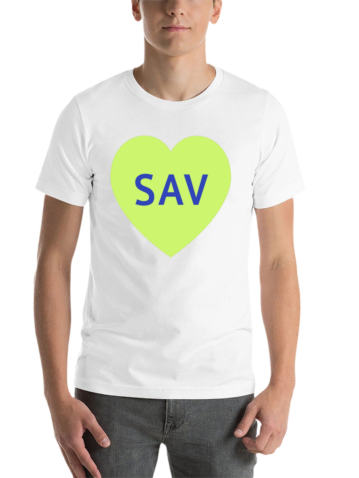 SAV Heart Graphic T-Shirt - Stylish Cotton Tee
