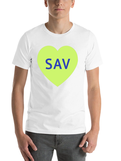 SAV Heart Graphic T-Shirt - Stylish Cotton Tee