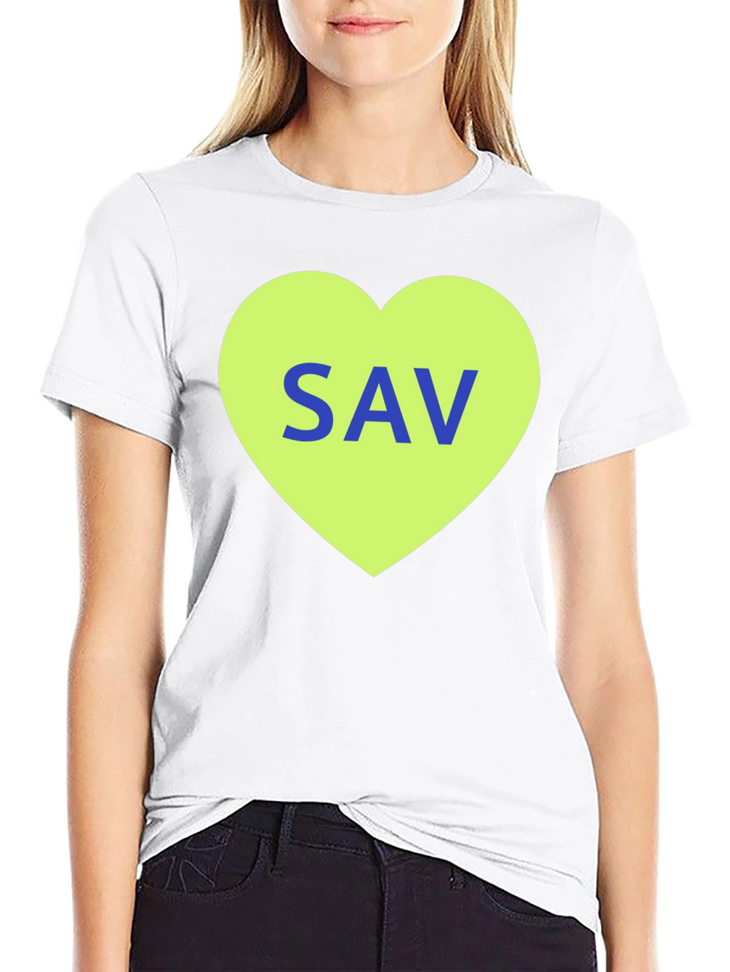 SAV Heart Graphic T-Shirt - Stylish Cotton Tee