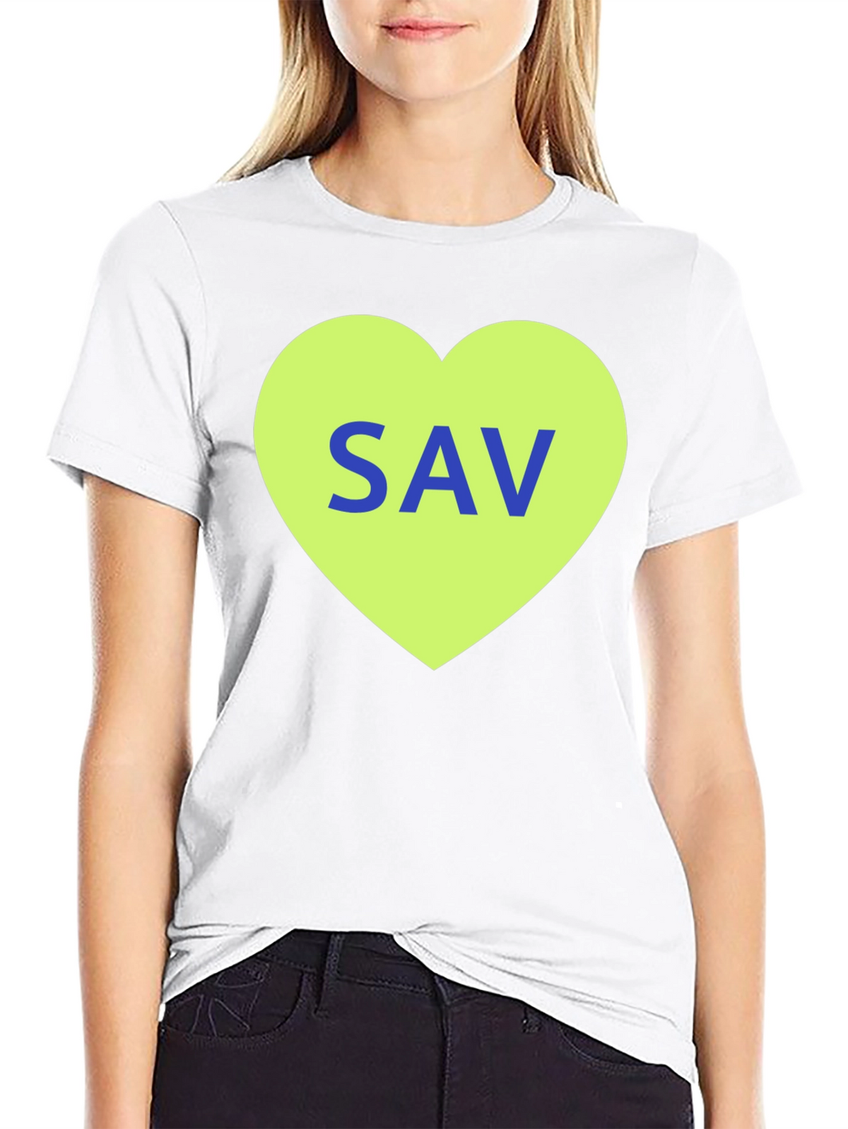 SAV Heart Graphic T-Shirt - Stylish Cotton Tee
