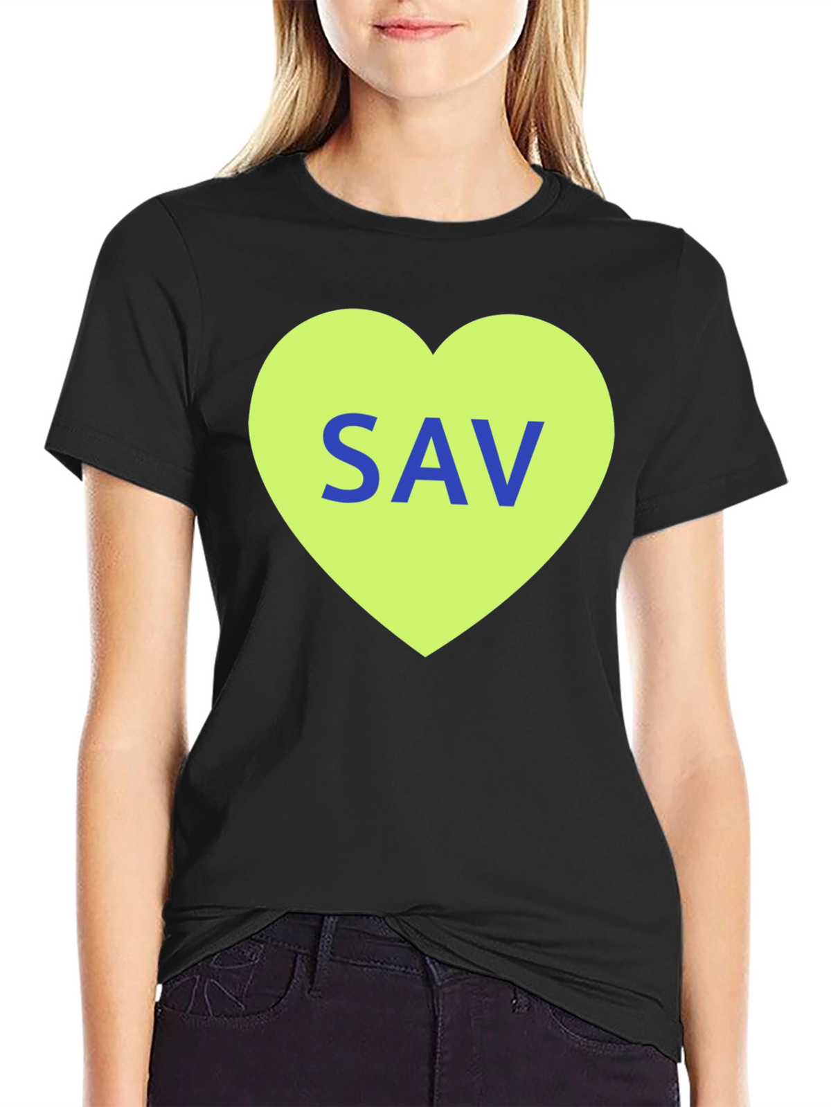 SAV Heart Graphic T-Shirt - Stylish Cotton Tee