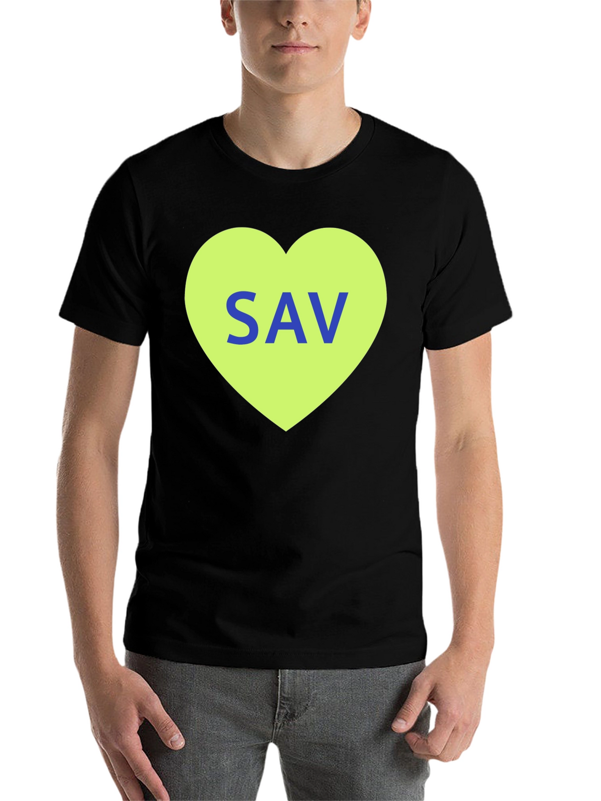 SAV Heart Graphic T-Shirt - Stylish Cotton Tee