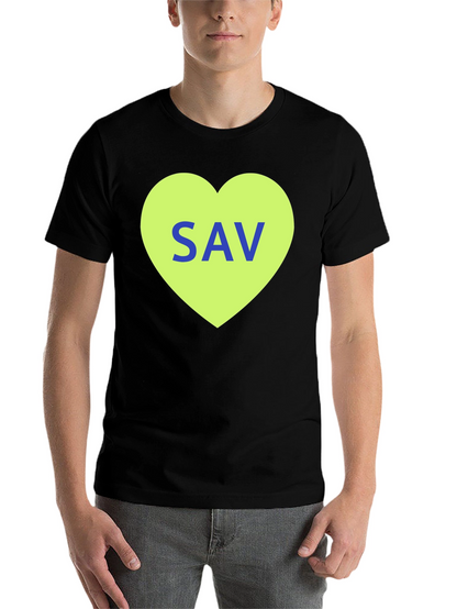 SAV Heart Graphic T-Shirt - Stylish Cotton Tee