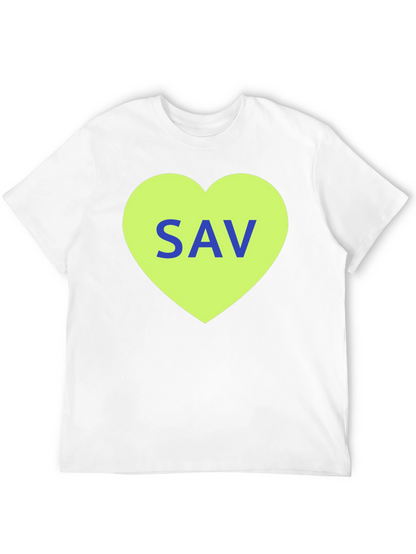 SAV Heart Graphic T-Shirt - Stylish Cotton Tee