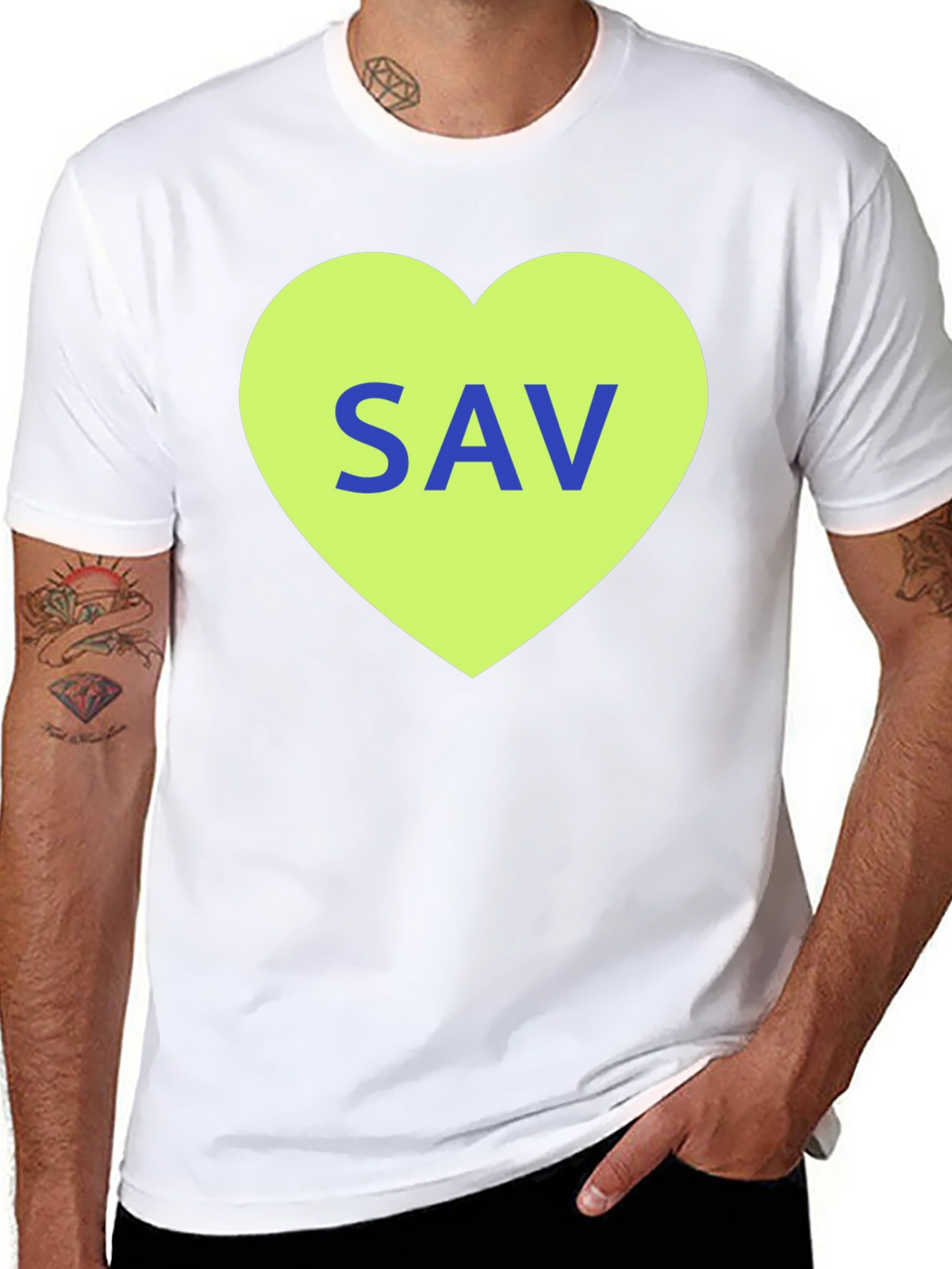 SAV Heart Graphic T-Shirt - Stylish Cotton Tee
