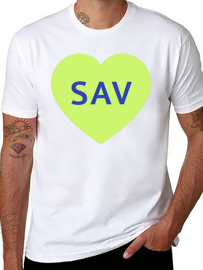 SAV Heart Graphic T-Shirt - Stylish Cotton Tee