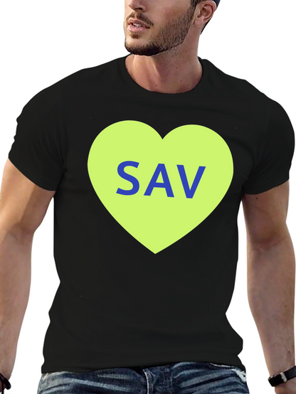 SAV Heart Graphic T-Shirt - Stylish Cotton Tee