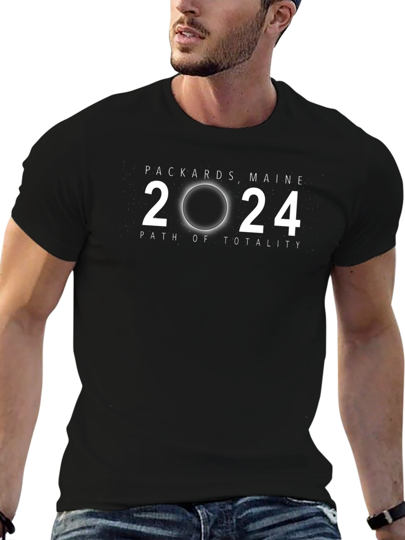 Packards Maine 2024 Path of Totality Black T-Shirt