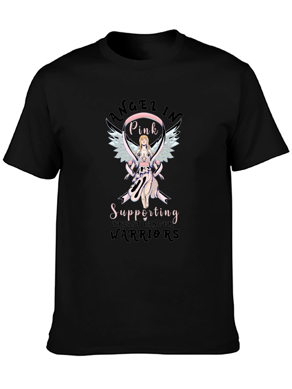 Breast Cancer Awareness Angel In Pink T-Shirt